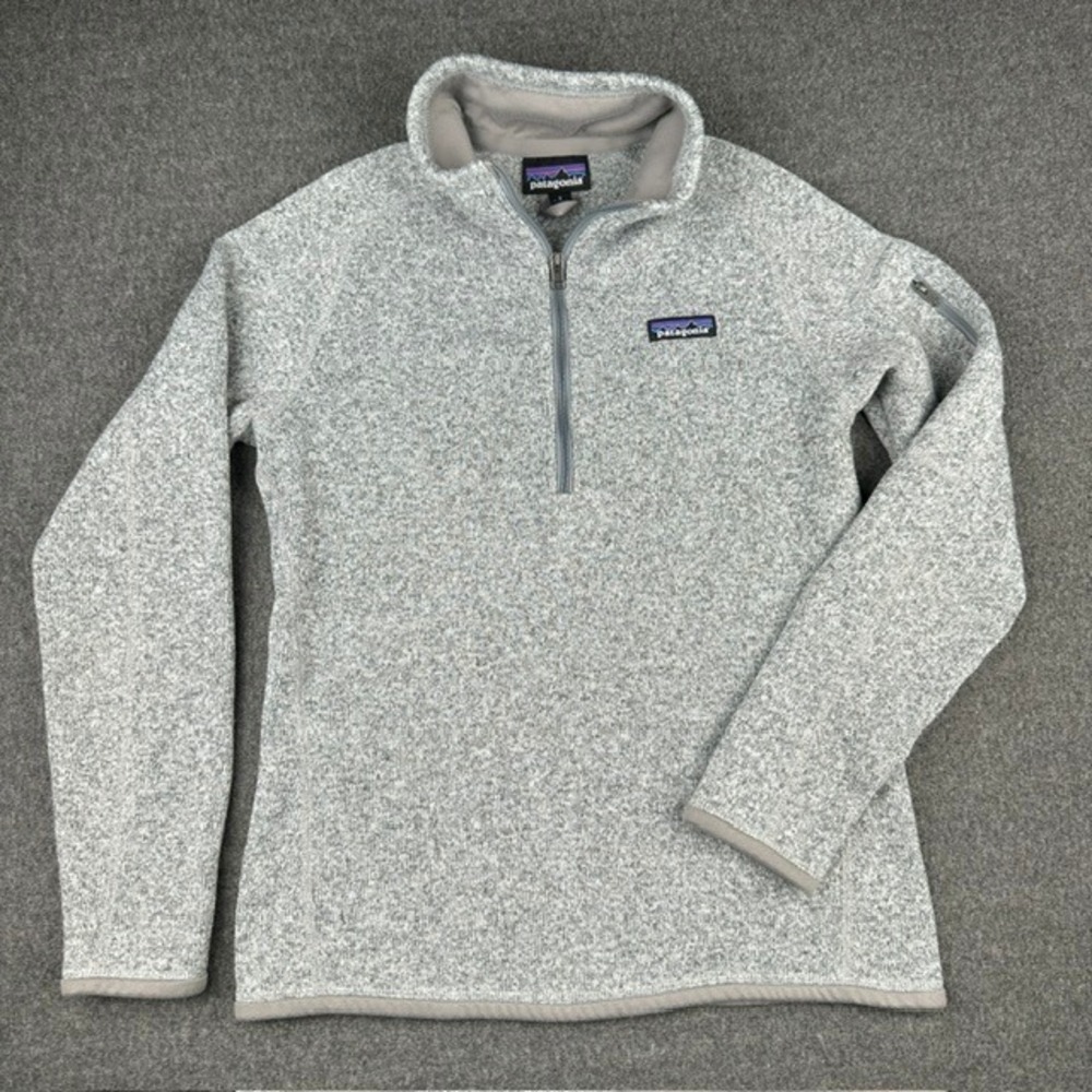 Patagonia Better Sweater 1/4 Zip Pullover Gray Heather Fleece Womens Small